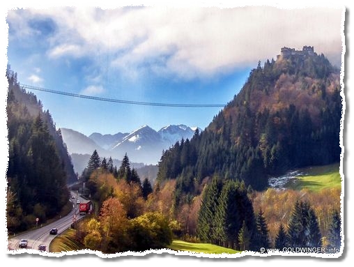 Burgruine Ehrenberg mit der "highline179" bei Reutte/Südtirol